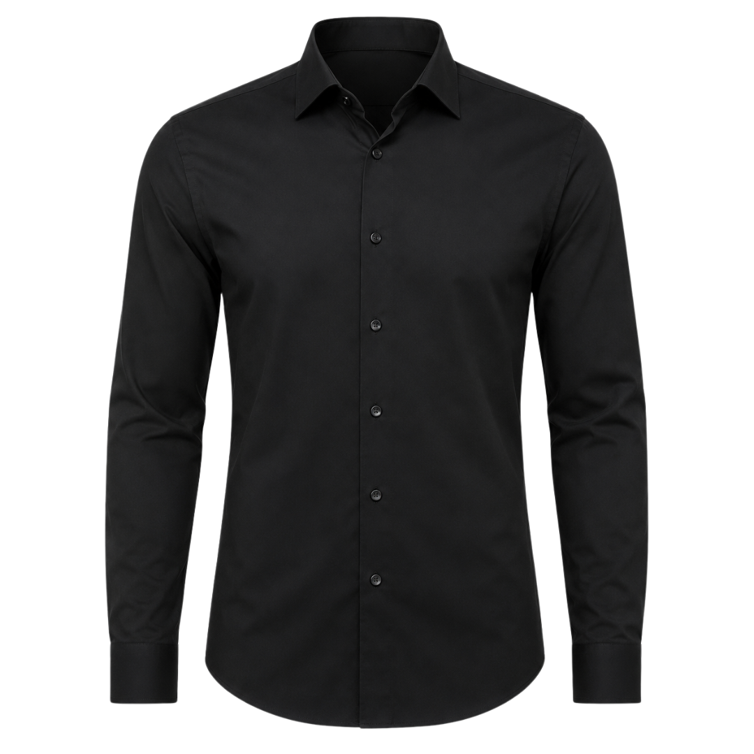 Tailored Black Dress Shirt | Zeppitron