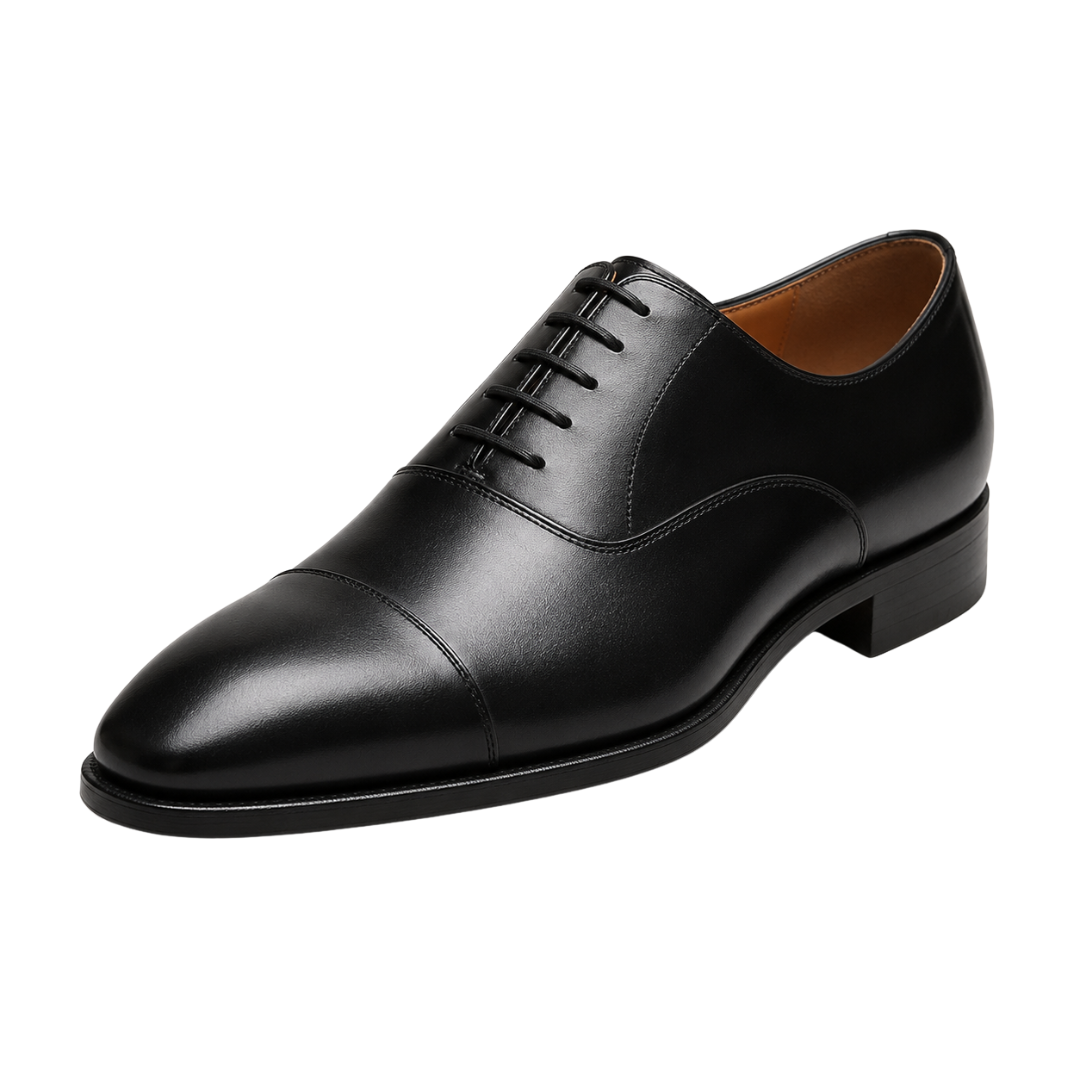 Premium Black Leather Oxford Shoes | Zeppitron