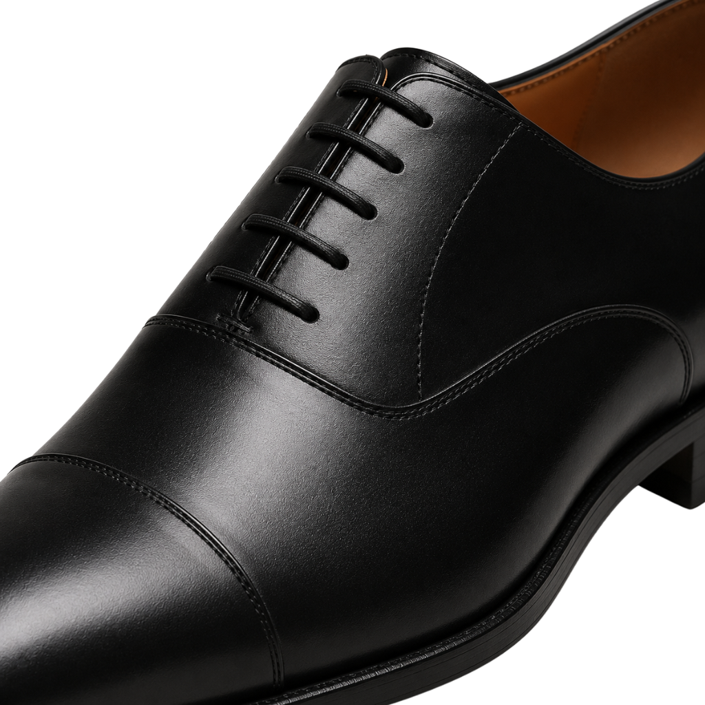 Premium Black Leather Oxford Shoes | Zeppitron