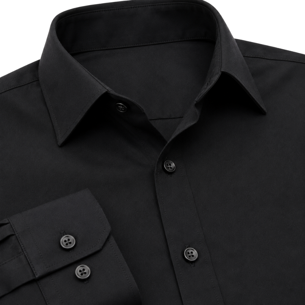 Tailored Black Dress Shirt | Zeppitron