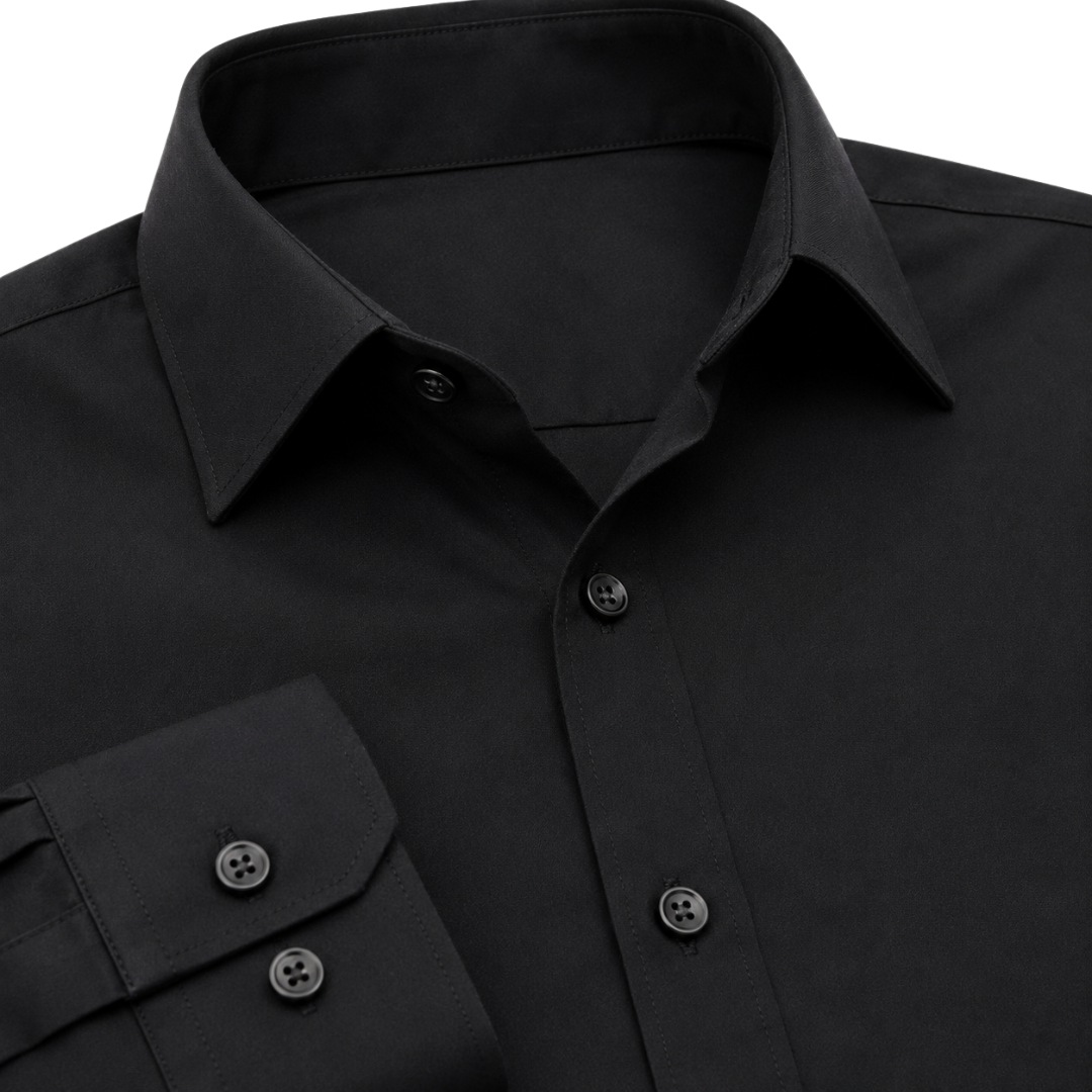 Tailored Black Dress Shirt | Zeppitron